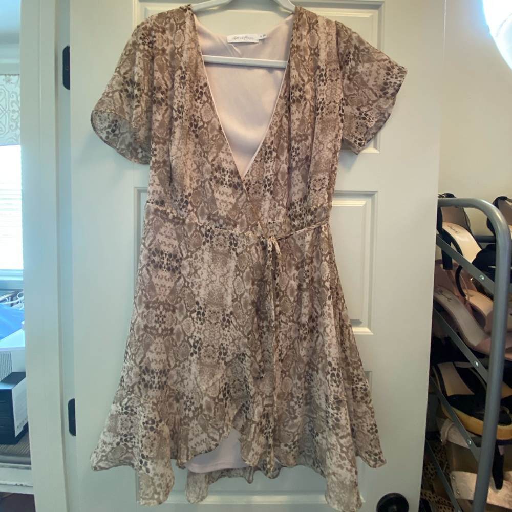 Snake skin wrap dress